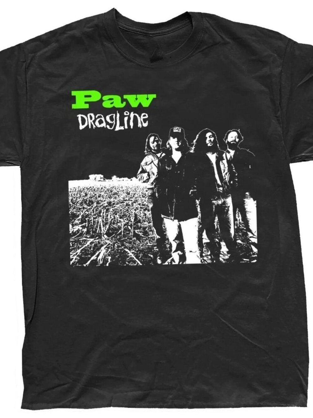 VTG Paw Band Dragline Album Cotton Black T Shirt 209